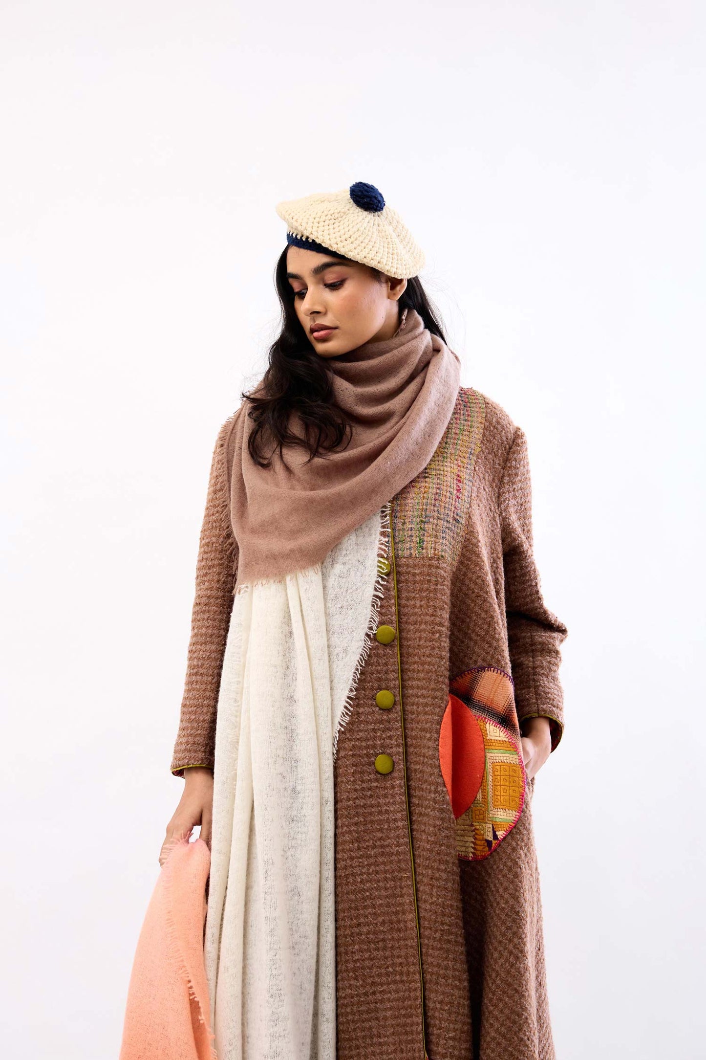 Mehri Kathai with beige