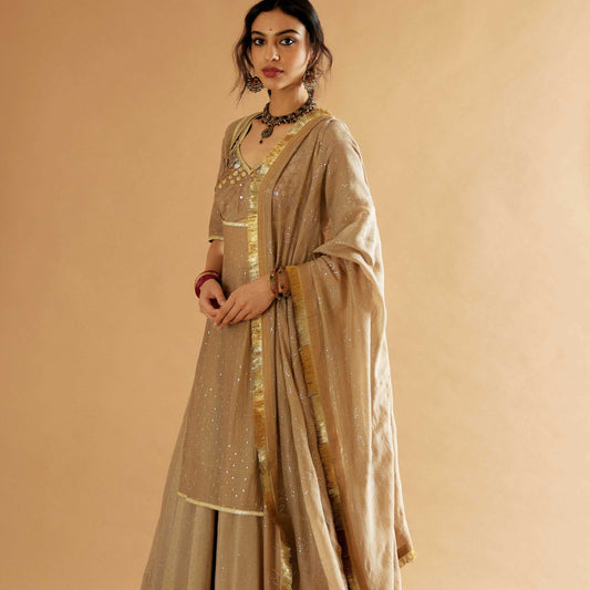 Zohra Jabeen Lehenga (Badami)