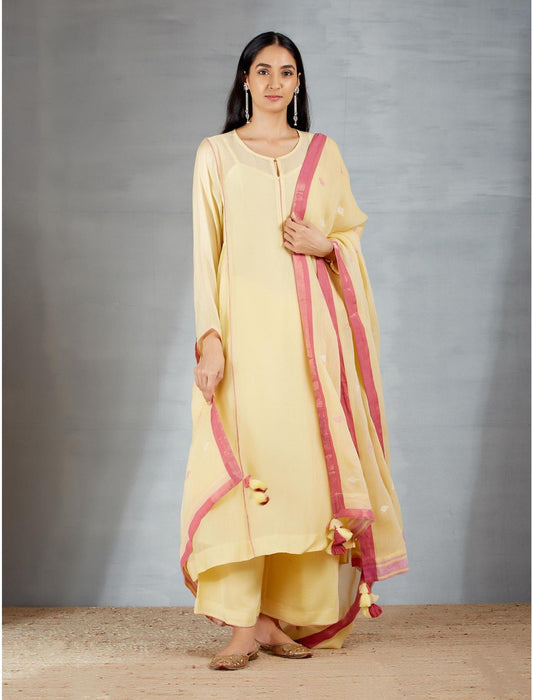 Dhakai joda in Lemon and Red