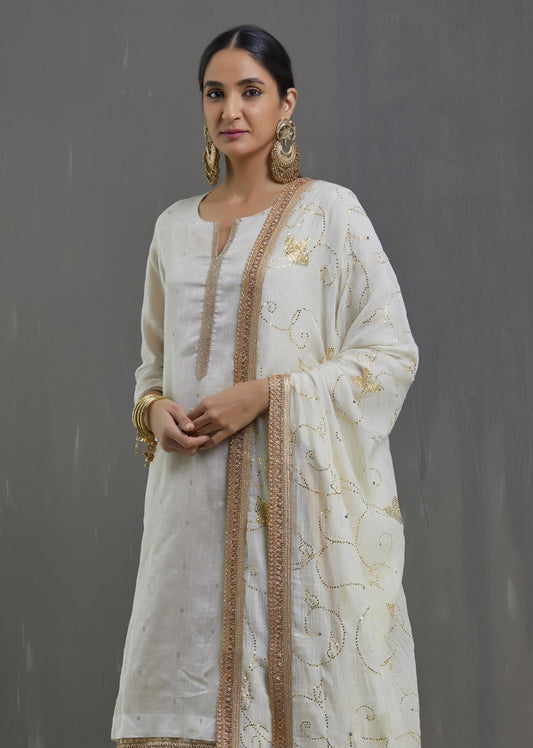 Kamdani lehenga Joda- Offwhite